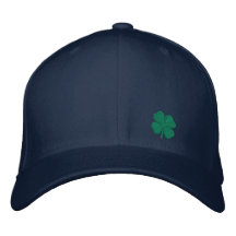 St Patricks de trèfle de feuille de l'or quatre -  Chapeau Brodé