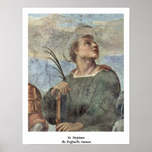 St Stephan par Raffaello Sanzio Poster