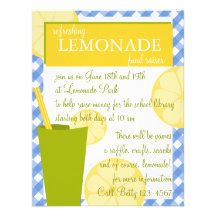 Stand de limonade invitations personnalisables