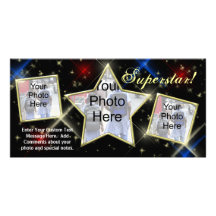 Star de cinéma modelant le carte photo fait sur co photocartes personnalisées