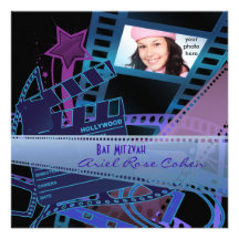 Star de Hollywood pourpre de photo de bat mitzvah Bristols Personnalisés