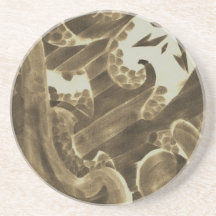 star looking down through trees beverage coasters