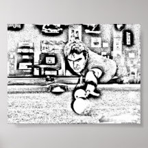 StaringDownThe9Ball_BW Posters