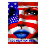 Stars and Stripes Girl's Portrait Greeting Card