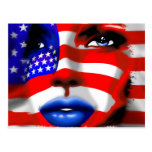 Stars and Stripes Girl's Portrait Postcard