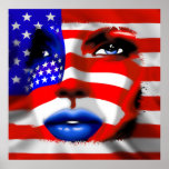 Stars and Stripes Girl's Portrait Poster
