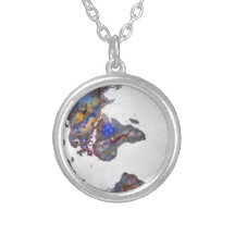 Stars world map collier personnalisé