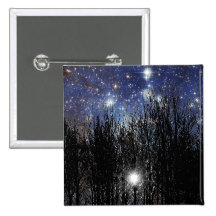 Starscape et arbres - bouton #1 badge avec épingle