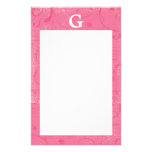 Stationnaire rose de monogramme papiers à lettres
