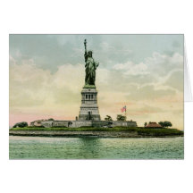 "Statue affiche vintage de liberté". New York. Carte De Vœux