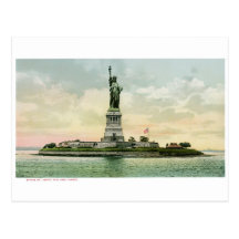 "Statue affiche vintage de liberté". New York. Cartes Postales