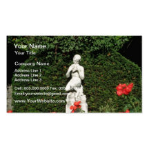 Statue blanche du faune - jardin italien, acres de modèles de cartes de visite