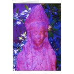 Statue bleue changée de Kwan Yin Cartes De Vœux