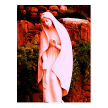 Statue changée de jardin de Vierge Marie de pêche Cartes Postales