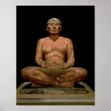 Statue de acroupissement de scribe affiche
