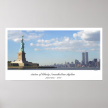 Statue de copie de World Trade Center de liberté Poster