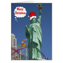 Statue de Joyeux Noël de la liberté et de la carte