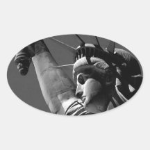 Statue de la liberté autocollant ovale