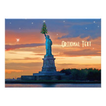 Statue de la liberté avec la coutume d'arbre de No Invitations