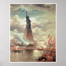 Statue de la liberté éclairant le monde poster
