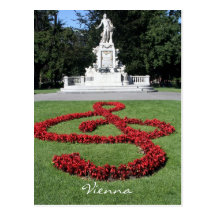 statue de mozart carte postale