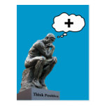 Statue de penseur - pensez le positif cartes postales