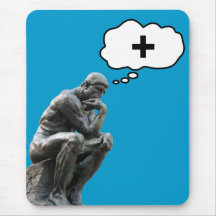Statue de penseur - pensez le positif tapis de souris