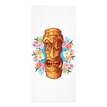 Statue de Tiki de bande dessinée Modèle De Carte Double