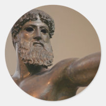 Statue en bronze de Zeus à Athènes Grèce Autocollant
