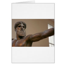 Statue en bronze de Zeus à Athènes Grèce Cartes De Vœux