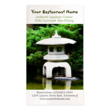 Statue japonaise de pagoda pour le restaurant asia cartes de visite professionnelles