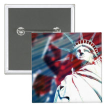 Statue patriotique des Etats-Unis de conception de Badges Avec Agrafe
