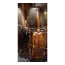 Steampunk - actionner la maison moderne cartes de vœux avec photo
