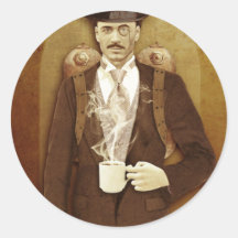 STEAMPUNK AUTOCOLLANTS RONDS