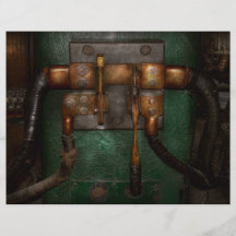 Steampunk - électrique - tirez le commutateur prospectus avec motif
