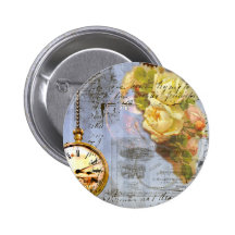 Steampunk et roses jaunes pin's avec agrafe