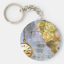 Steampunk et roses jaunes porte-clés