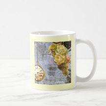 Steampunk et roses jaunes tasse à café