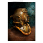 Steampunk - plongée - le casque de plongée cartes de vœux