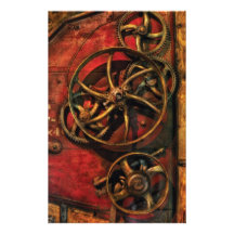 Steampunk - rouages papier à lettre personnalisé