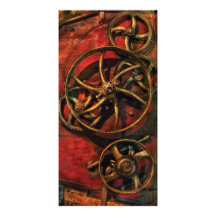 Steampunk - rouages photocarte personnalisée