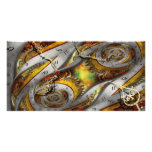 Steampunk - spirale - continuum de temps d'espace carte avec photo