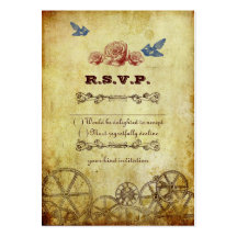 Steampunk victorien épousant la carte de RSVP Cartes De Visite Personnelles