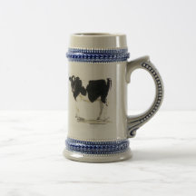 stein noir et blanc de bière de vache mugs à café