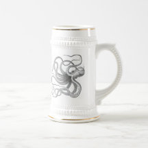 Stein vintage de dessin de poulpe nautique de stea mugs