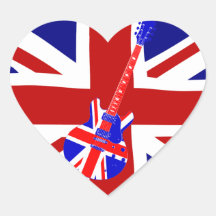 Sticke britannique de forme de coeur de l'art 2 de autocollant
