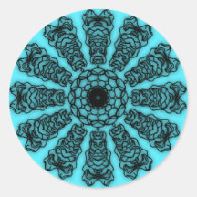 Stickers psychédélique kaléidoscope bleu adhésifs