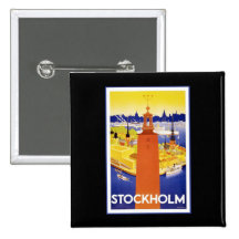 Stockholm vintage Suède Badge Avec Épingle