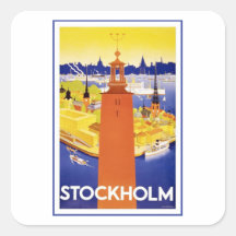 Stockholm vintage Suède Sticker Carré