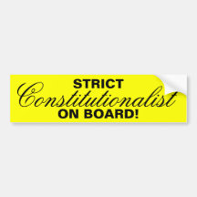 STRICT, Constitutionalist, À BORD ! Autocollant Pour Voiture